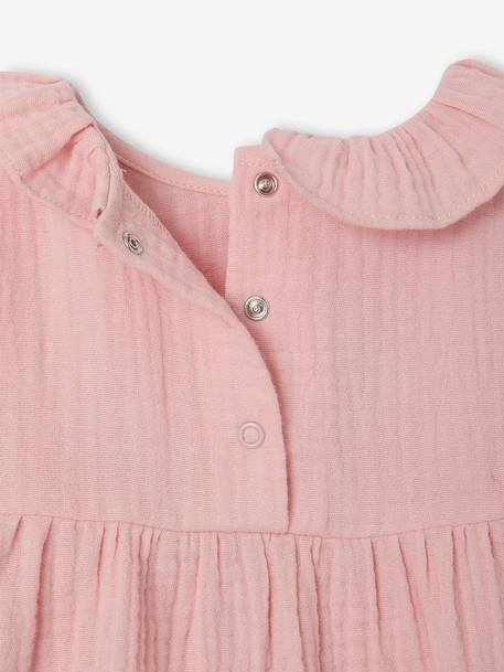 Robe bébé fille en gaze de coton rose 4 - vertbaudet enfant 