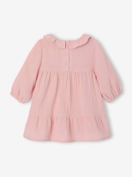 Robe bébé fille en gaze de coton rose 2 - vertbaudet enfant 