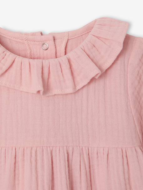 Robe bébé fille en gaze de coton rose 3 - vertbaudet enfant 