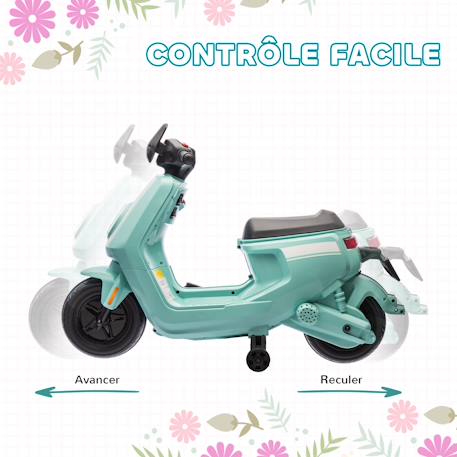 Scooter électrique enfant - moto enfant 6v 25w 2 vitesses 1,5-3 km/h max. - effets sonores lumineux Rouge+Vert 11 - vertbaudet enfant 
