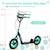 Trottinette patinette enfant roues 30 cm guidon réglable poignée frein et béquille acier Bleu+Rouge+Vert 14 - vertbaudet enfant 