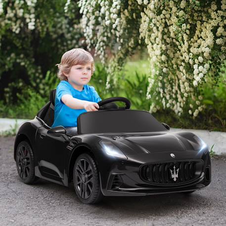 Voiture électrique enfant maserati gran turismo folgore télécommande nombreux effets Blanc+Gris+Noir 14 - vertbaudet enfant 