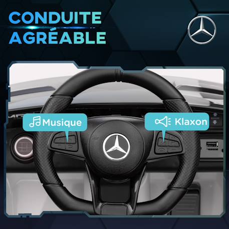 Voiture électrique enfant mercedes-benz amg gtr - 12v, 5km/h max. - nombreux effets - télécommande Blanc+Rouge 6 - vertbaudet enfant 
