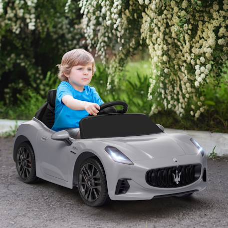 Voiture électrique enfant maserati gran turismo folgore télécommande nombreux effets Blanc+Gris+Noir 8 - vertbaudet enfant 