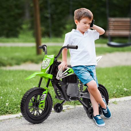 Moto cross électrique dirt bike enfant 12v 2 moteurs 2 vitesses 2,4-5 km/h max. Musiques Rouge+Vert 8 - vertbaudet enfant 