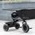 Tricycle enfant - siège réglable avec dossier et ceinture, pédales antidérapantes - panier, benne arrière Noir+Rouge 2 - vertbaudet enfant 