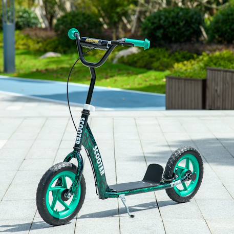 Trottinette patinette enfant roues 30 cm guidon réglable poignée frein et béquille acier Bleu+Rouge+Vert 12 - vertbaudet enfant 