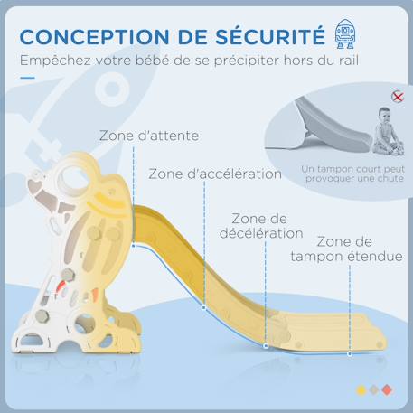 Toboggan enfant design fusée - usage intérieur Gris 4 - vertbaudet enfant 
