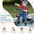 Tricycle enfant - siège réglable avec dossier et ceinture, pédales antidérapantes - panier, benne arrière Noir+Rouge 5 - vertbaudet enfant 