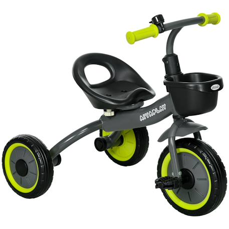 Tricycle enfant multi-équipé garde-boue sonnette panier pédales antidérapantes siège réglable avec dossier Blanc+Bleu+Noir+Rose+Vert 13 - vertbaudet enfant 