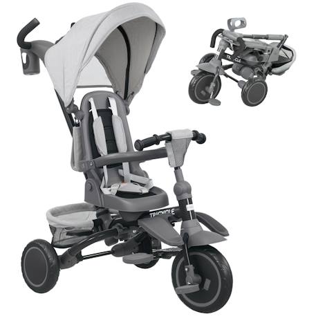 Tricycle évolutif pliable réglable 6 en 1 gris Gris 1 - vertbaudet enfant 