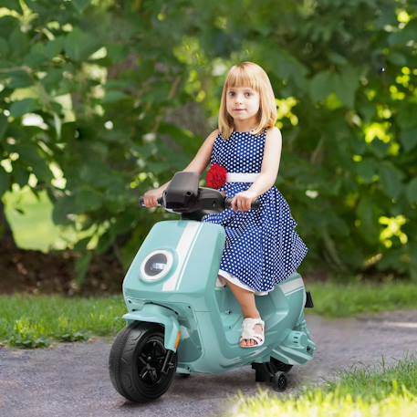 Scooter électrique enfant - moto enfant 6v 25w 2 vitesses 1,5-3 km/h max. - effets sonores lumineux Rouge+Vert 8 - vertbaudet enfant 