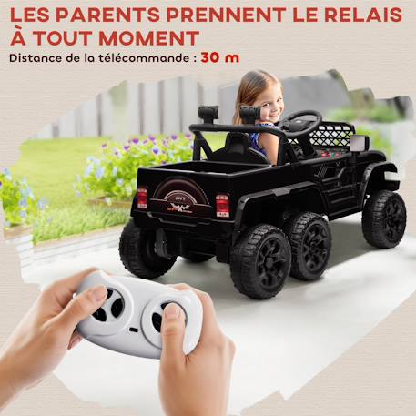 Buggy quad électrique enfant 6 roues - télécommande - coffre benne - nombreux effets Noir 4 - vertbaudet enfant 