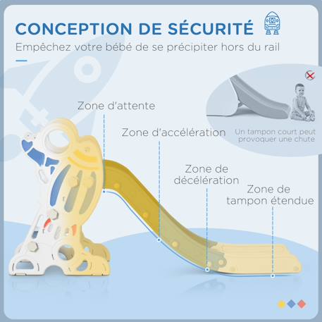 Toboggan enfant design fusée - usage intérieur Bleu+Gris 4 - vertbaudet enfant 
