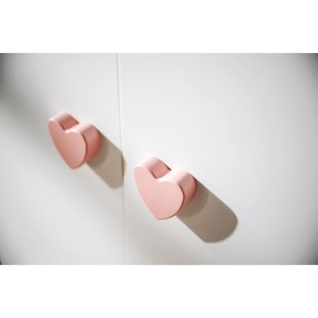 Armoire bébé 2 portes - basic Blanc+Blanc/gris+Blanc/rose 15 - vertbaudet enfant 