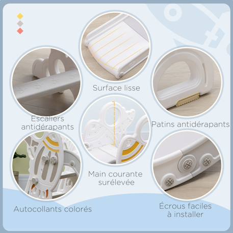 Toboggan enfant design fusée - usage intérieur Gris 5 - vertbaudet enfant 