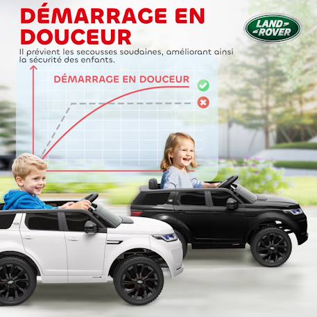 Voiture électrique enfant land rover discovery sport - 12v, 5km/h max. - nombreux effets - télécommande Blanc+Noir 10 - vertbaudet enfant 