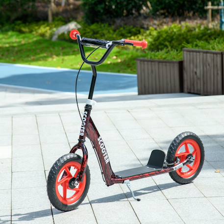 Trottinette patinette enfant roues 30 cm guidon réglable poignée frein et béquille acier Bleu+Rouge+Vert 7 - vertbaudet enfant 