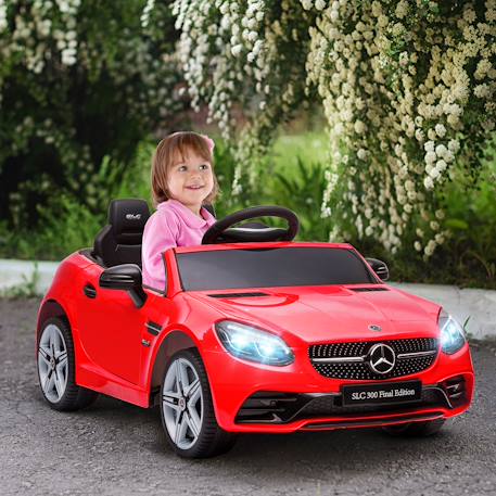 Voiture électrique enfant mercedes slc 300 6 v 5 km/h max. Télécommande effets sonores lumineux Blanc+Noir+Rose+Rouge 20 - vertbaudet enfant 
