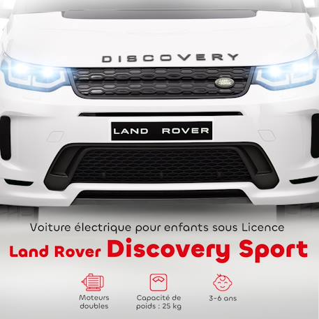 Voiture électrique enfant land rover discovery sport - 12v, 5km/h max. - nombreux effets - télécommande Blanc+Noir 3 - vertbaudet enfant 