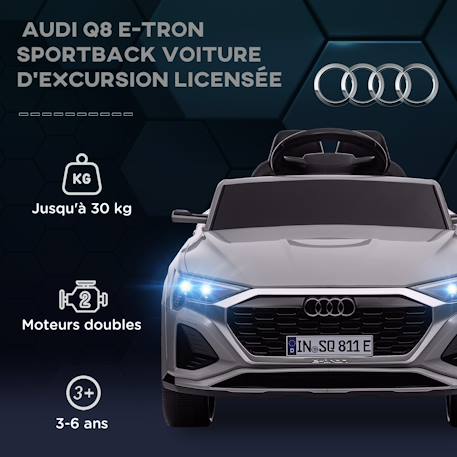 Voiture électrique enfant audi q8 sportback e-tron 12v max. 5 km/h télécommande Gris 5 - vertbaudet enfant 