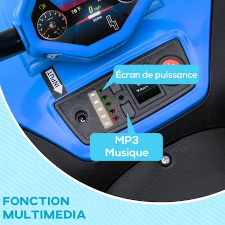 Quad électrique enfant 2 moteurs 12v 5 km/h max. Marche av ar nombreux effets Blanc+Bleu 11 - vertbaudet enfant 