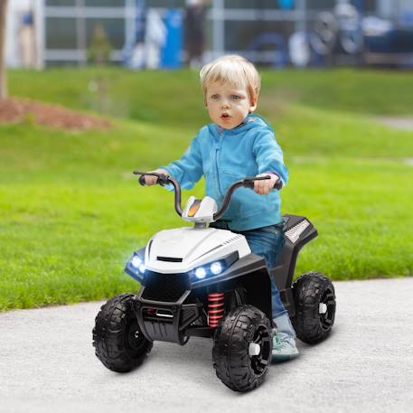 Quad électrique enfant 2 moteurs 12v 5 km/h max. Marche av ar nombreux effets Blanc+Bleu 2 - vertbaudet enfant 