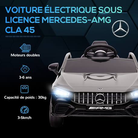 Voiture électrique enfant mercedes cla 45s amg - 12v, 5km/h max. - télécommande - nombreux effets Noir 4 - vertbaudet enfant 