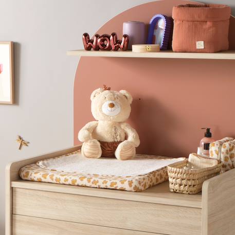 Matelas à langer avec sa housse en double gaze de coton et sa serviette - petit chou Ecru/rose 5 - vertbaudet enfant 