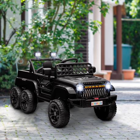 Buggy quad électrique enfant 6 roues - télécommande - coffre benne - nombreux effets Noir 2 - vertbaudet enfant 