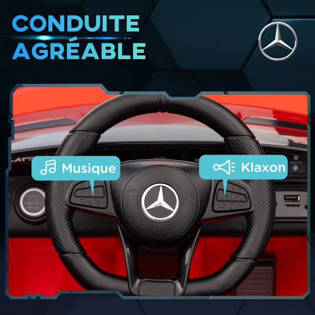 Voiture électrique enfant mercedes-benz amg gtr - 12v, 5km/h max. - nombreux effets - télécommande Blanc+Rouge 12 - vertbaudet enfant 