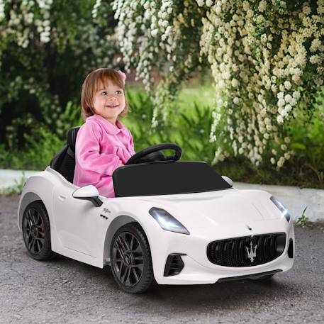 Voiture électrique enfant maserati gran turismo folgore télécommande nombreux effets Blanc+Gris+Noir 2 - vertbaudet enfant 
