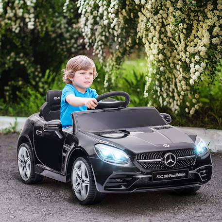Voiture électrique enfant mercedes slc 300 6 v 5 km/h max. Télécommande effets sonores lumineux Blanc+Noir+Rose+Rouge 8 - vertbaudet enfant 