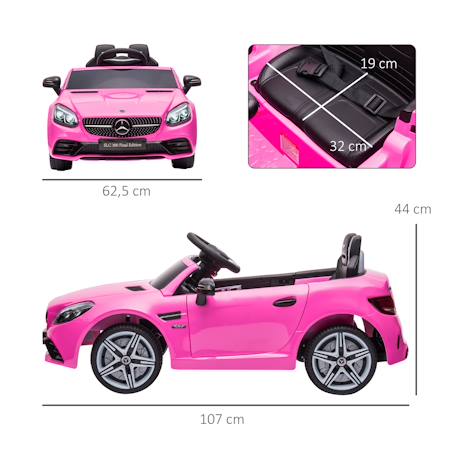 Voiture électrique enfant mercedes slc 300 6 v 5 km/h max. Télécommande effets sonores lumineux Blanc+Noir+Rose+Rouge 15 - vertbaudet enfant 
