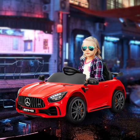 Voiture électrique enfant mercedes-benz amg gtr - 12v, 5km/h max. - nombreux effets - télécommande Blanc+Rouge 8 - vertbaudet enfant 