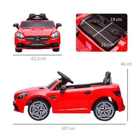 Voiture électrique enfant mercedes slc 300 6 v 5 km/h max. Télécommande effets sonores lumineux Blanc+Noir+Rose+Rouge 21 - vertbaudet enfant 