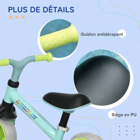 Draisienne enfant selle réglable roues eva Bleu+Crème 6 - vertbaudet enfant 