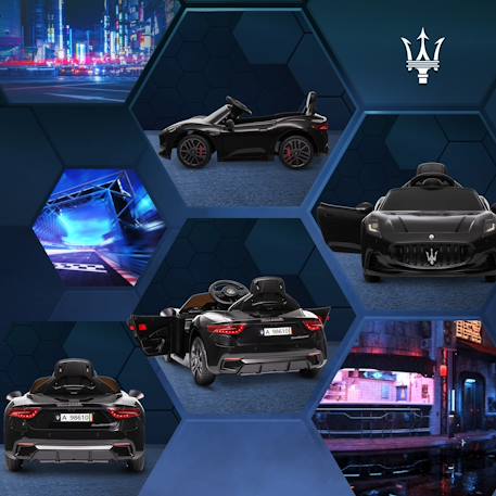 Voiture électrique enfant maserati gran turismo folgore télécommande nombreux effets Blanc+Gris+Noir 18 - vertbaudet enfant 