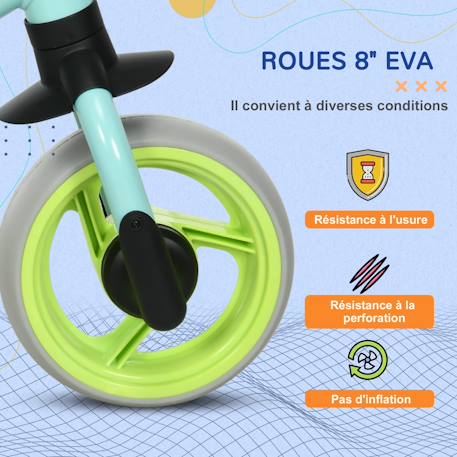 Draisienne enfant selle réglable roues eva Bleu+Crème 4 - vertbaudet enfant 