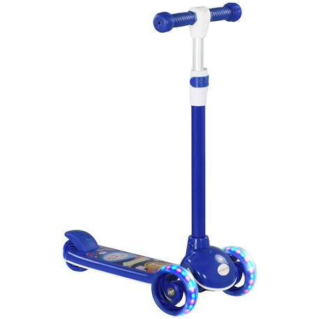 Trottinette enfant trottinette 3 roues lumineuses led hauteur guidon réglable frein à friction arrière Bleu 1 - vertbaudet enfant 