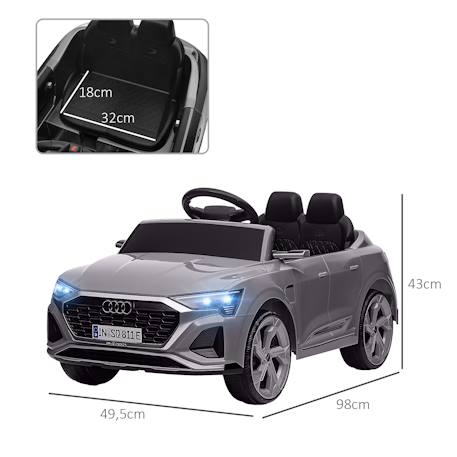 Voiture électrique enfant audi q8 sportback e-tron 12v max. 5 km/h télécommande Gris 3 - vertbaudet enfant 
