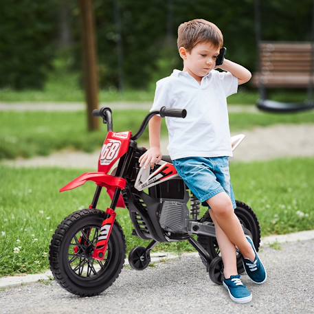 Moto cross électrique dirt bike enfant 12v 2 moteurs 2 vitesses 2,4-5 km/h max. Musiques Rouge+Vert 2 - vertbaudet enfant 