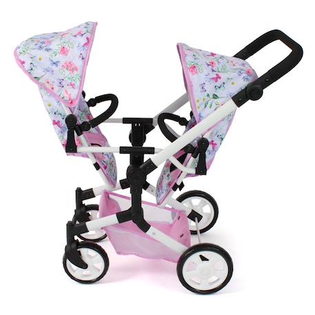 Poussette double pour poupées linus duo flowers Rose 6 - vertbaudet enfant 