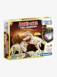Idées cadeaux bébés et enfants-Archéo Ludic T-Rex & Tricératops - Phosphorescent Clementoni