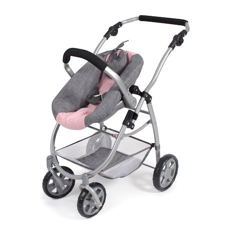 La poussette combinée pour poupée 3 en 1 emotion 'all in' - coloris 15 Gris et rose 6 - vertbaudet enfant 