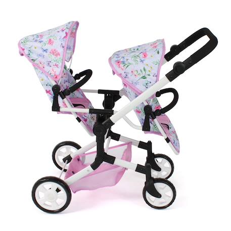 Poussette double pour poupées linus duo flowers Rose 3 - vertbaudet enfant 