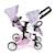 Poussette double pour poupées linus duo flowers Rose 3 - vertbaudet enfant 