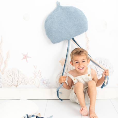Décoration murale 2 méduses tissu doux White and blue 3 - vertbaudet enfant 