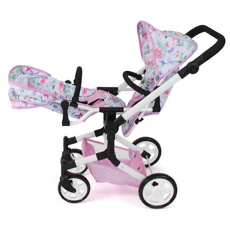 Poussette double pour poupées linus duo flowers Rose 5 - vertbaudet enfant 
