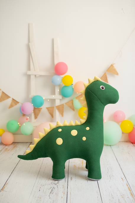 Grand peluche siège d’appoint dinosaure Vert olive 4 - vertbaudet enfant 